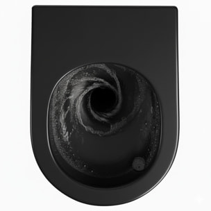 PixL WC suspendu en céramique Vortex , fixations invisibles + abattant Soft-Close, Noir mat (CEPX010RTORPBKM)