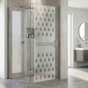 Film Fenêtre Anti Regard Occultant - DOUCHE - Stickers Autocollant Brise-Vue pour Vitre & Porte de Douche