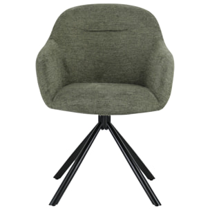 Lot de 2 chaises en tissu vert SAFFI