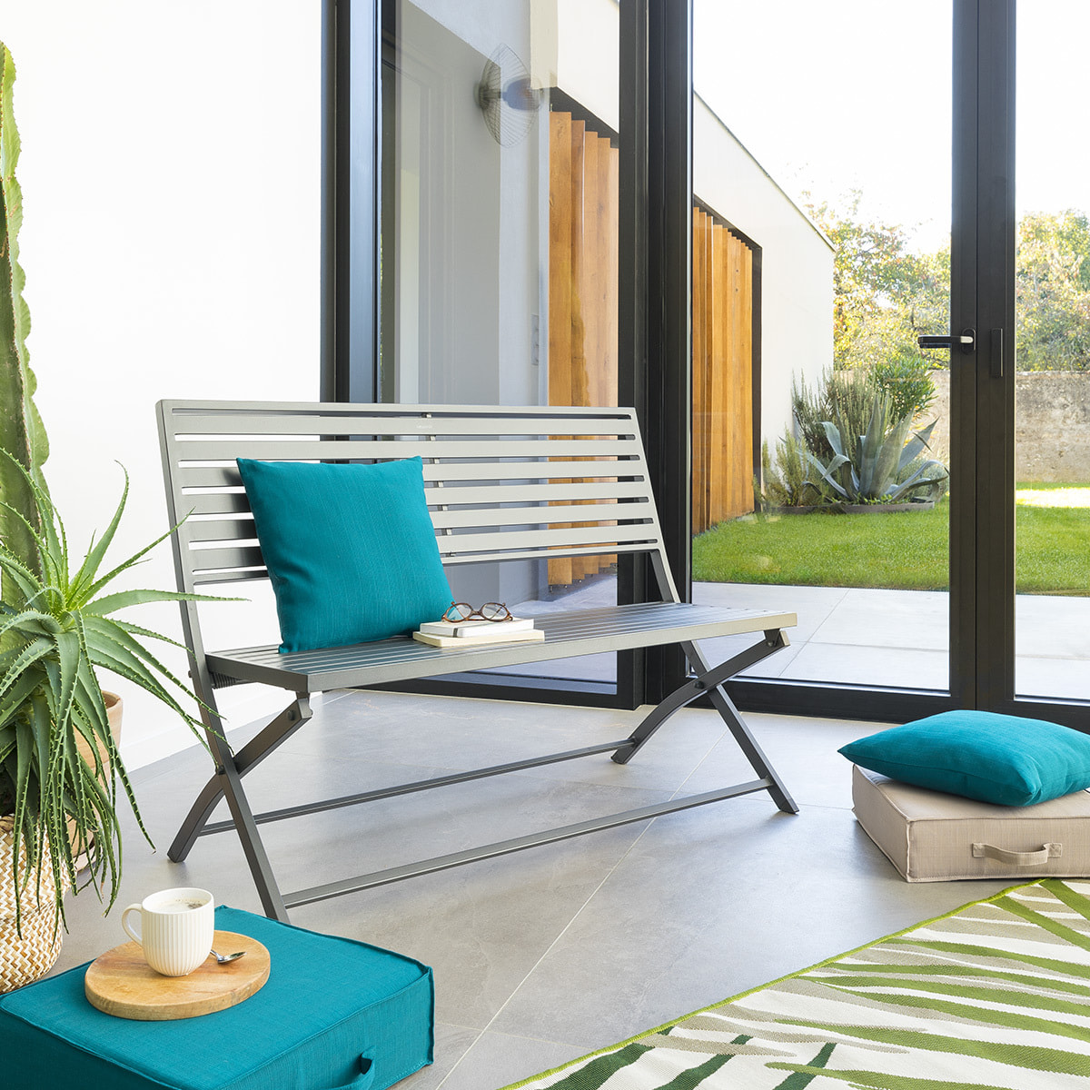 Banc de jardin pliant Olbia Graphite