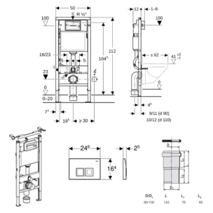 Duofix pack WC bâti-support UP100 + WC suspendu sans bride Ceramia avec abattant SoftClose + plaque chrome mat (GEBCEPXWT05-FR)