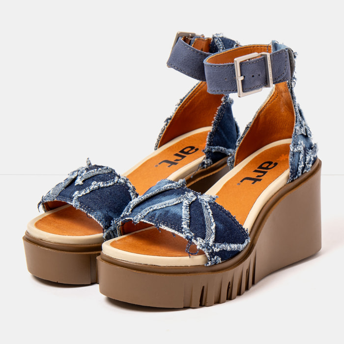 Sandalia de cuña 2085S JEANS OCEAN/ CATANIA color Ocean