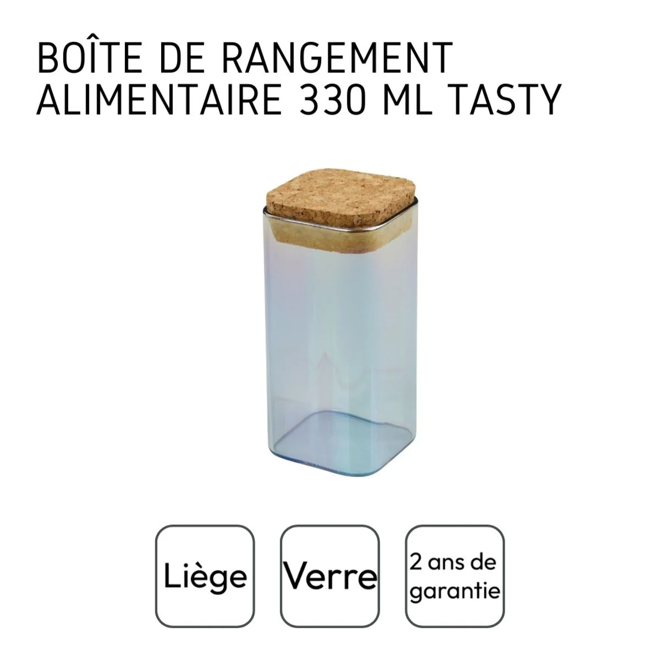 Boîte de conservation en verre avec couvercle 330 ml Tasty Green