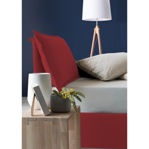 Letto piazza e mezza Gloria, Letto contenitore con rivestimento in tessuto, 100% Made in Italy, Apertura frontale, adatto per materasso Cm 120x190, Rosso