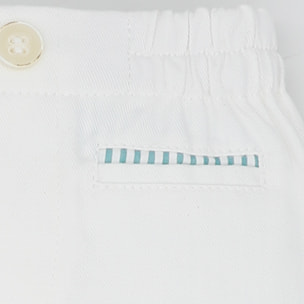 BERMUDA SARGA BLANCA BOLSILLO RAYAS VERDES