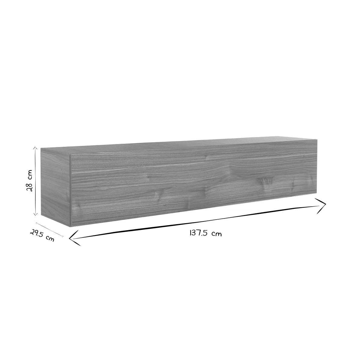 Élément mural TV horizontal en bois clair  L138 cm ETERNEL