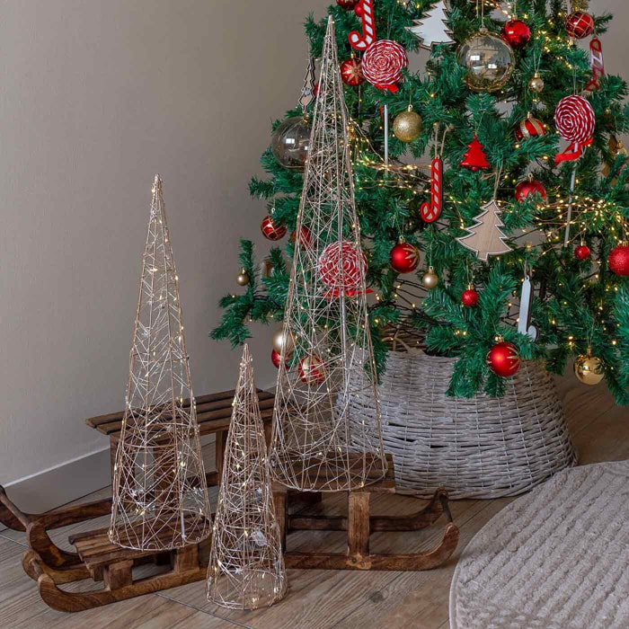 Lot 3 sapins de noËl denay led