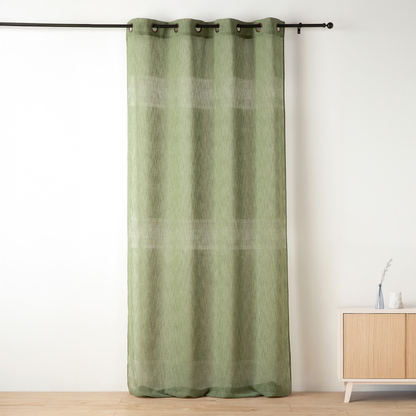 Voilage tamisant ajouré à esprit macramé - Vert