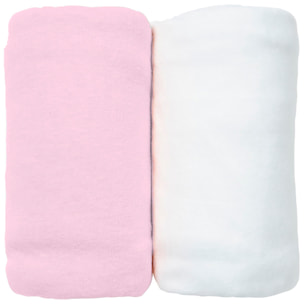 Lot de 2 Draps Housse 40x80 cm jersey Coton bio-Pivoine