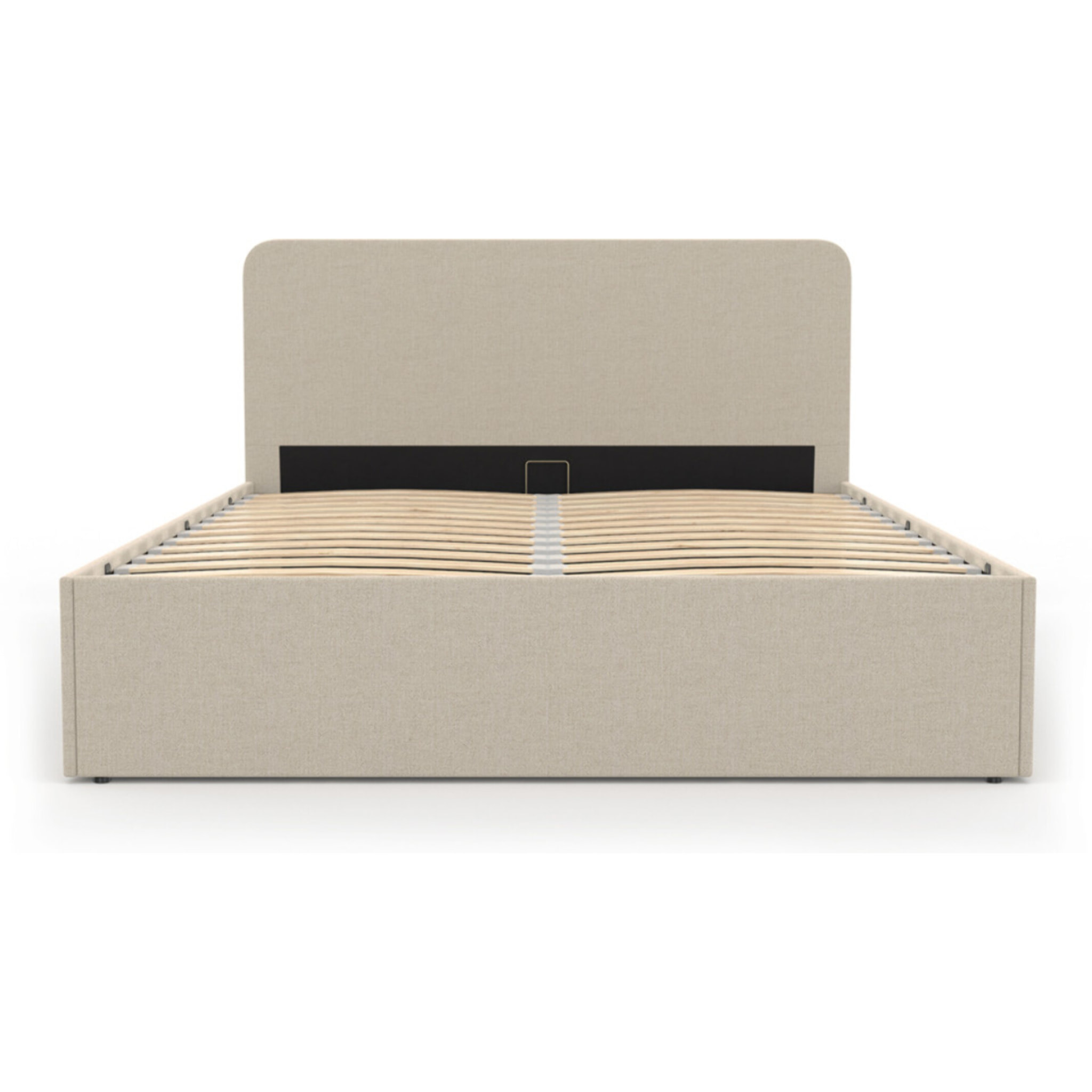 Lit coffre Louise 160x200cm tissu beige
