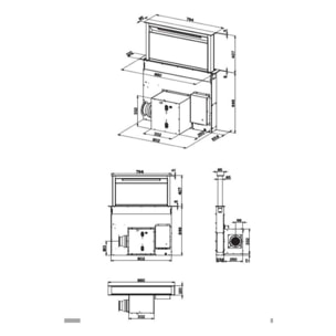 Hotte plan de travail ROBLIN ZELIE 900 VERRE NOIR