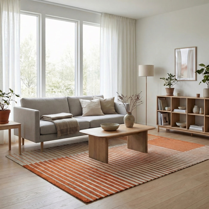 Tappeto arrredo Neon ruggine CON FONDO ANTISCIVOLO