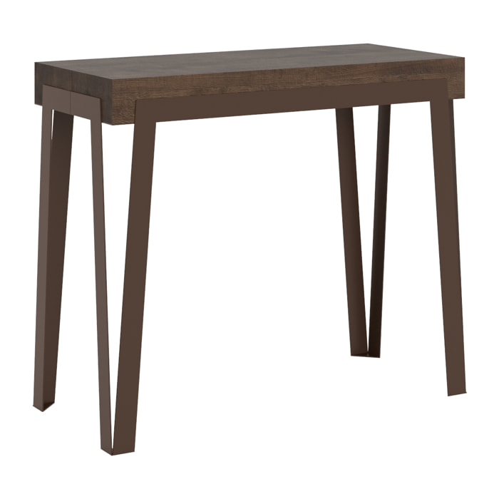 Console Rio Small Premium cm.90x40 (extensible à 196) Noyer cadre Rouille