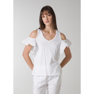 DEHA - T-shirt CUT-OUT T-SHIRT in cotone per donna