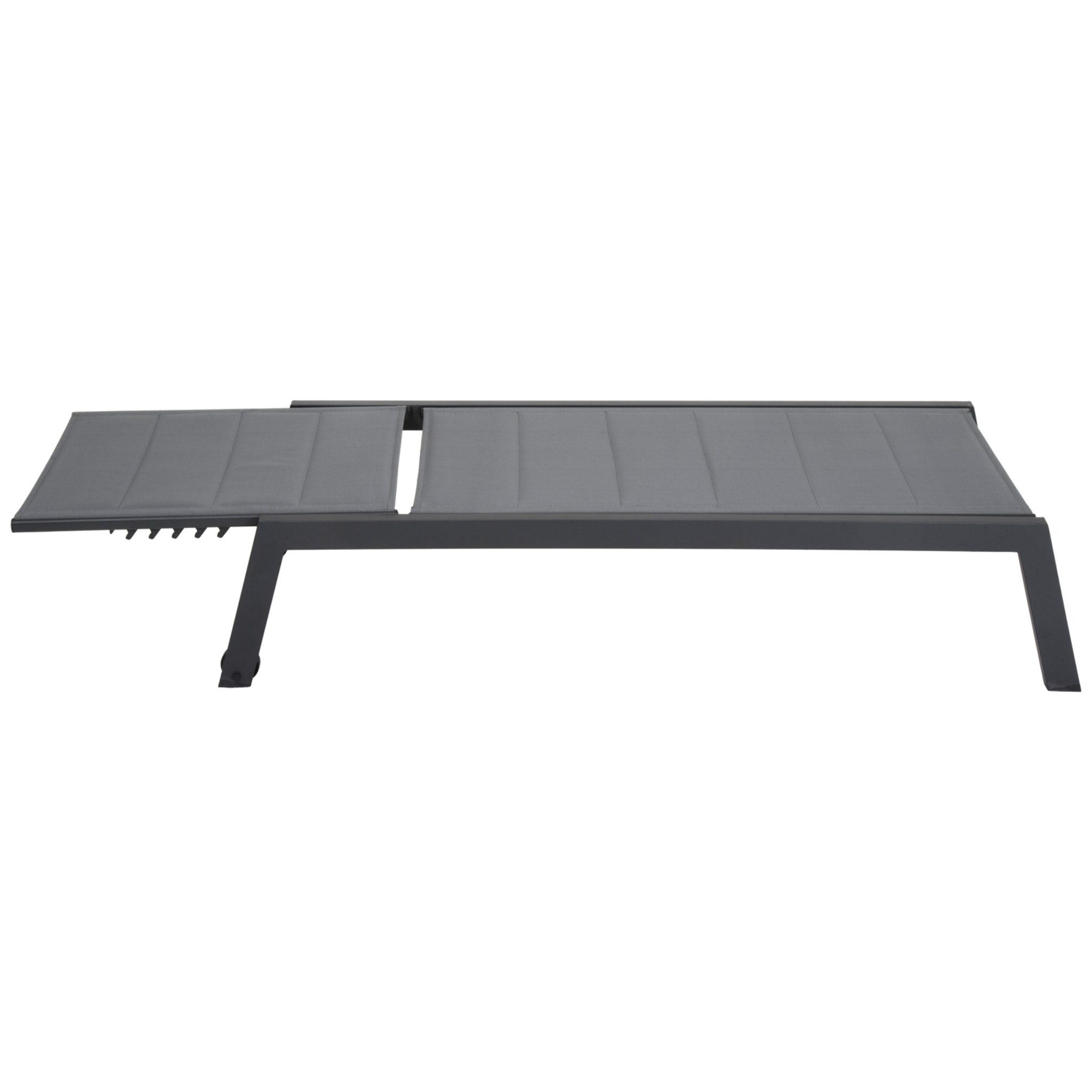 Set bain de soleil et table d'appoint BARBADOS en textilène gris - aluminium gris anthracite