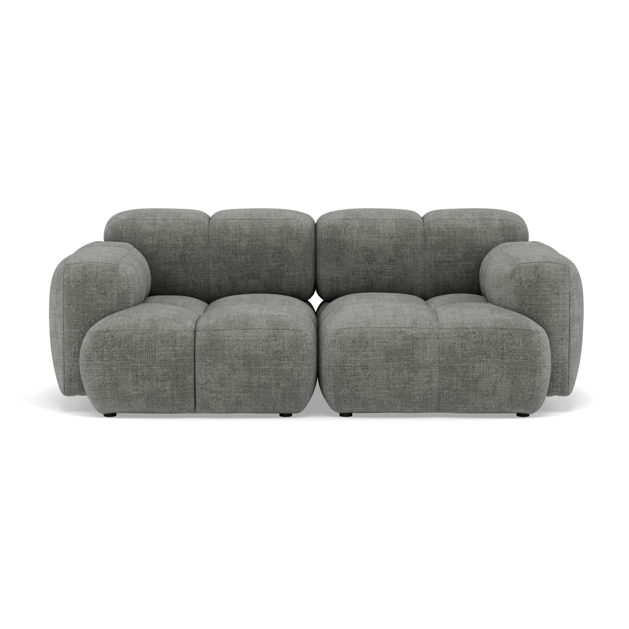Grace - canapé modulable 2 places en velours texturé - Gris