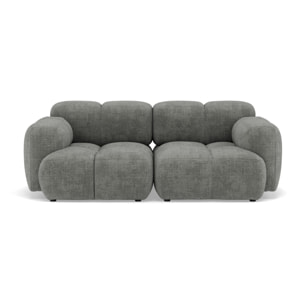 Grace - canapé modulable 2 places en velours texturé - Gris