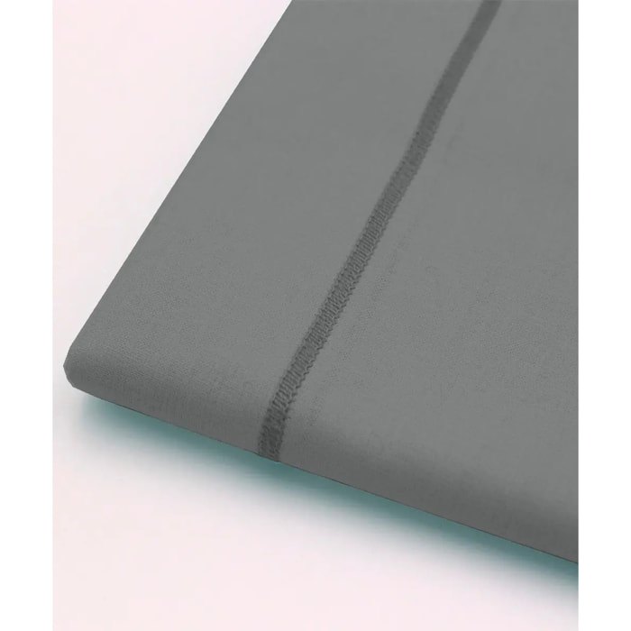 Lenzuolo superiore PERCALLE GRIGIO tinta unita per letto matrimoniale 100% Percalle di Cotone e Made in Italy