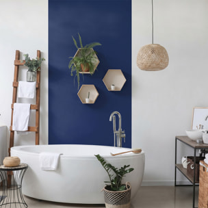 Rouleau adhésif décoratif Vinyle au Mètre - Bleu fonce - Sticker Lavable Imperméable Mur Cuisine Meubles