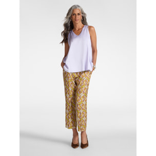 Elena Mirò - Top de raso de viscosa - Violeta