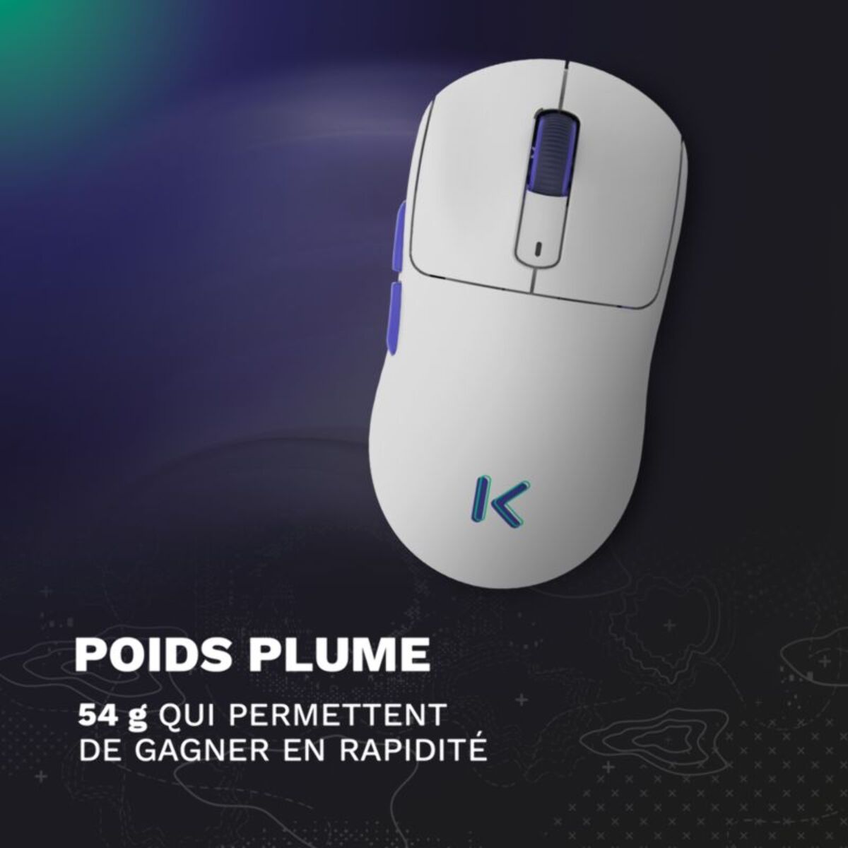 Souris Gamer Sans Fil SKILLKORP M20 Blanche Ultimate 1K