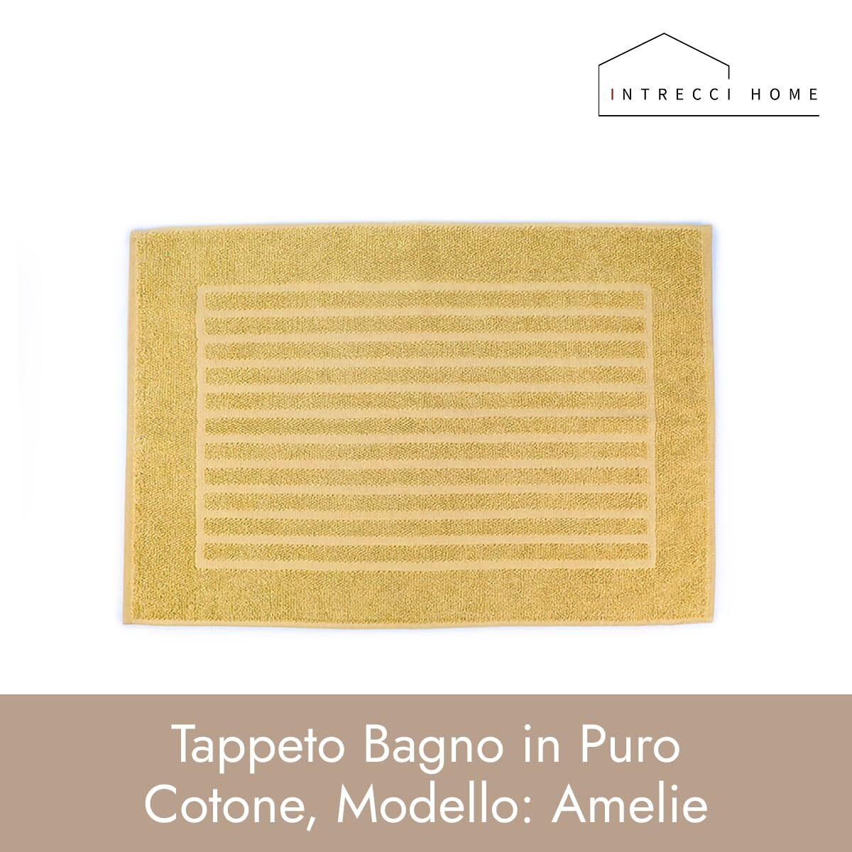 INTRECCI HOME Tappeto Bagno, in Puro Cotone 700 g, , Morbidezza Extra, Assorbenza Superiore, Elegante e Durevole