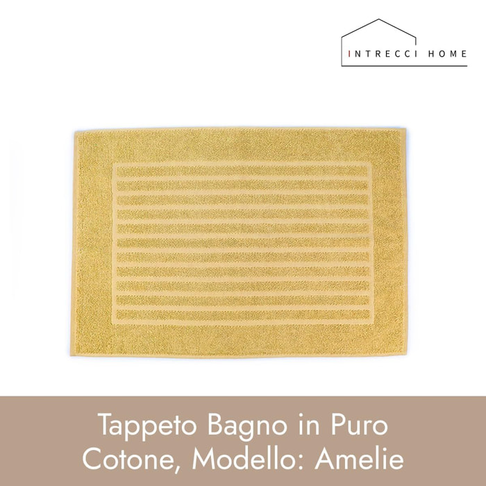 INTRECCI HOME Tappeto Bagno, in Puro Cotone 700 g, , Morbidezza Extra, Assorbenza Superiore, Elegante e Durevole