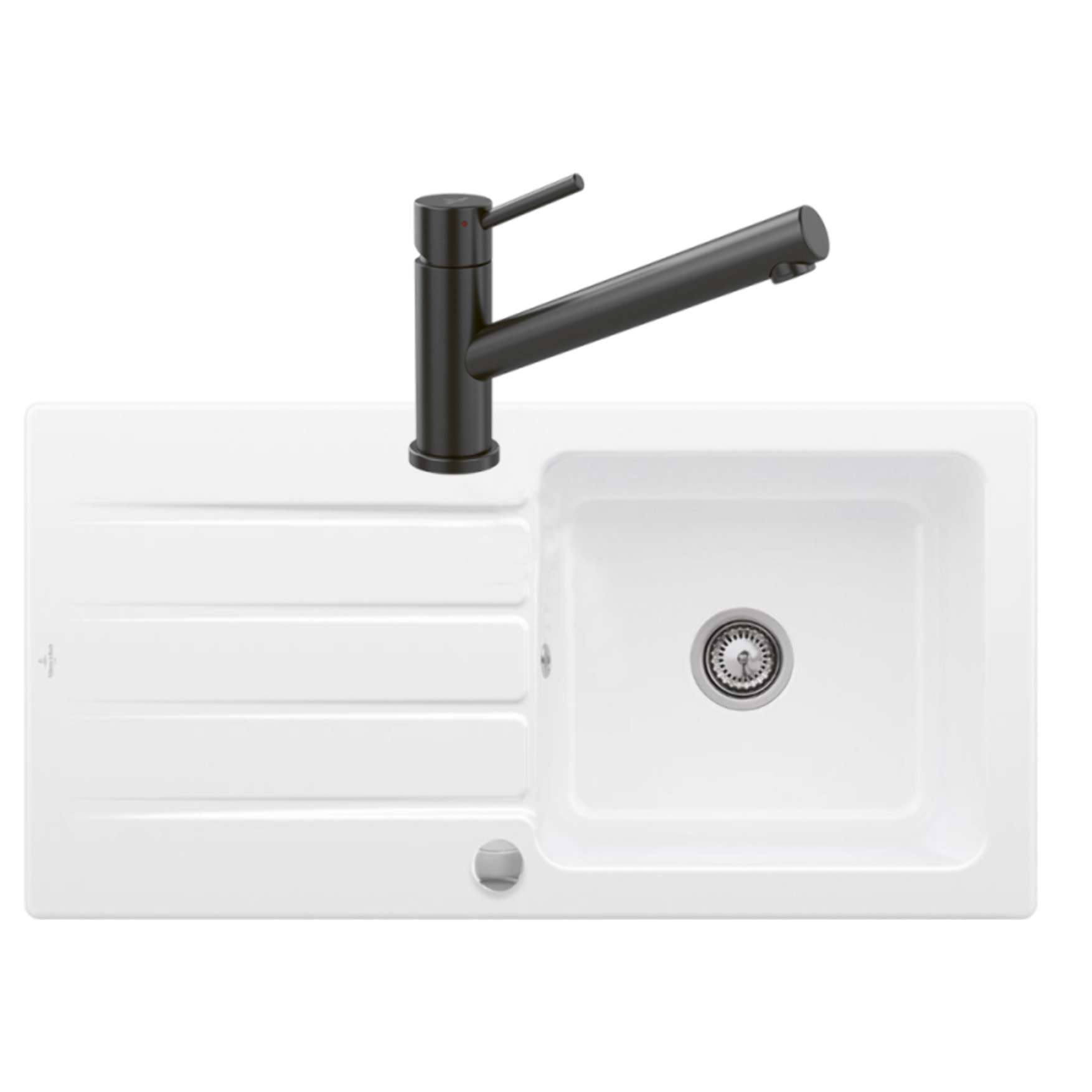 Evier 1 bac Architectura 60 vidage auto + Robinet de cuisine Como Anthracite