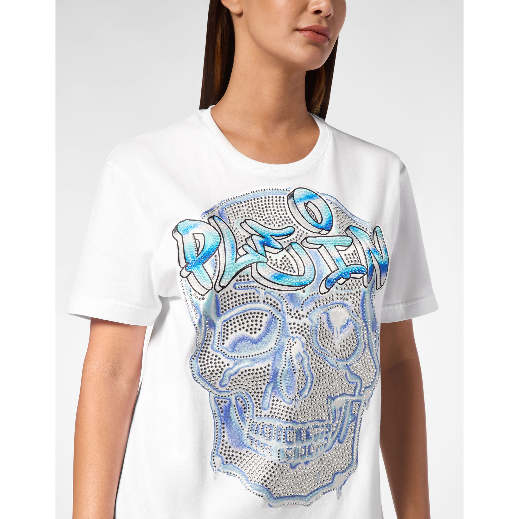PHILIPP PLEIN Camiseta de corte masculino SKULL