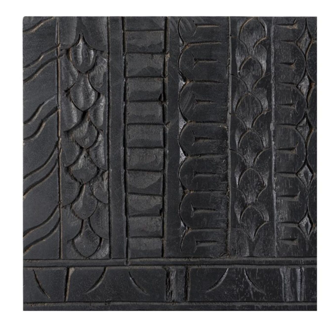 Armoire gravée en bois noir et métal doré - Chimane