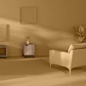 Chevet effet chêne naturel "Ceda" noir