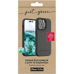 Coque JUST GREEN iPhone 14 Pro Bio noir