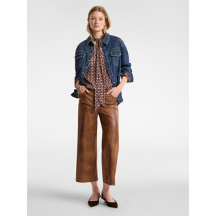 Elena Mirò - Pantaloni in tessuto effetto vintage - Marrone