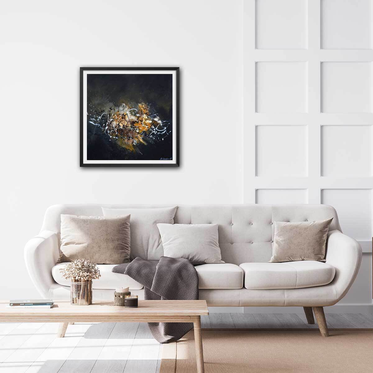 Affiche  signature dorée Affiche + cadre en bois - Noir