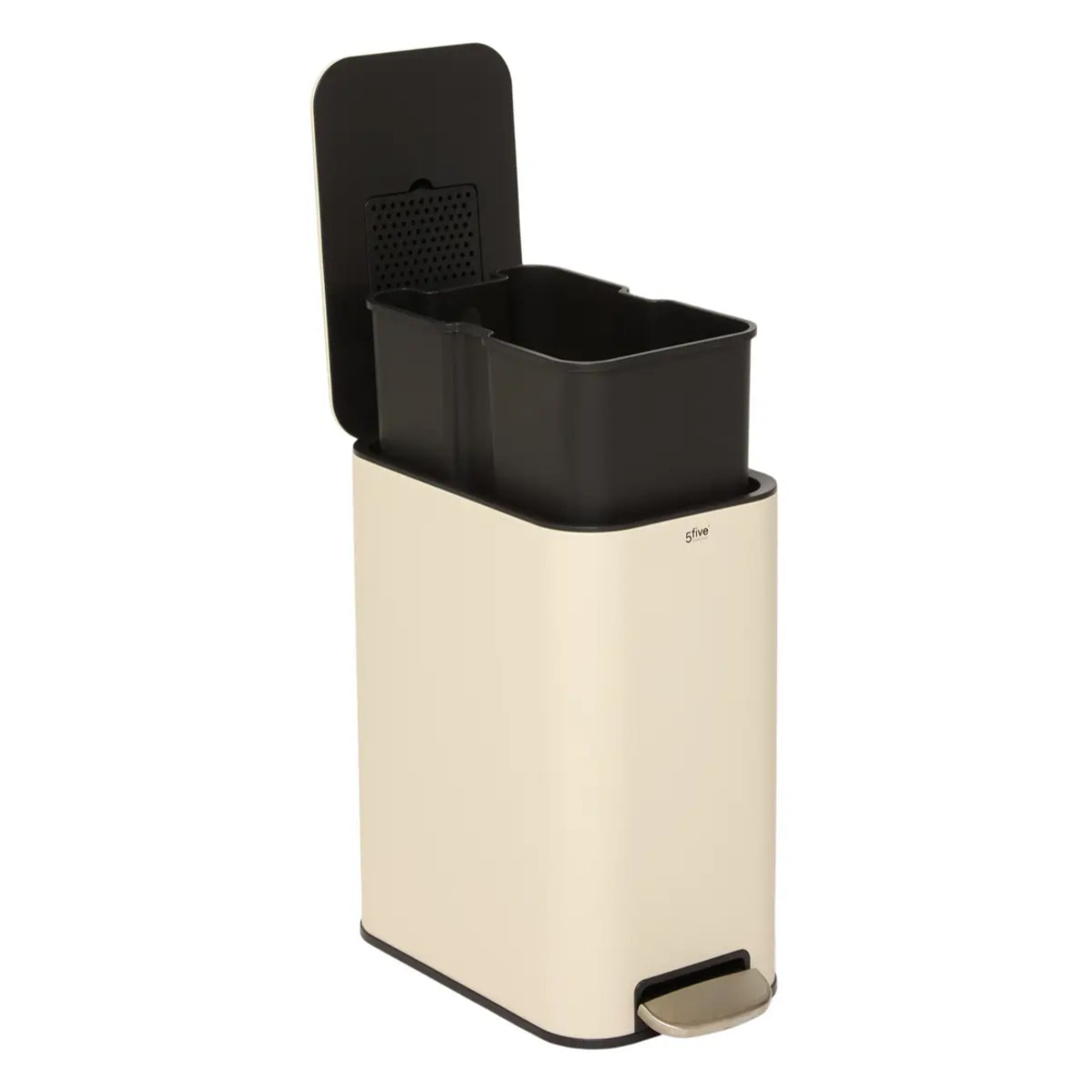 Poubelle slim rectangulaire à pédale Delta 20L argile