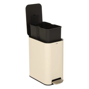 Poubelle slim rectangulaire à pédale Delta 20L argile