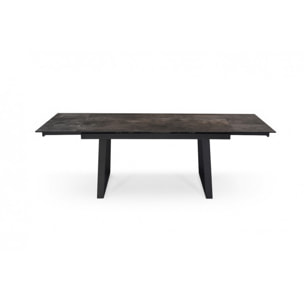 Table extensible en céramique finition iron L160/240cm - 9 piètements - UNIK