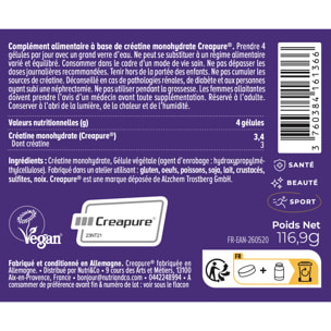 Créatine Monohydrate Creapure® 100% Pure - 120 gélules