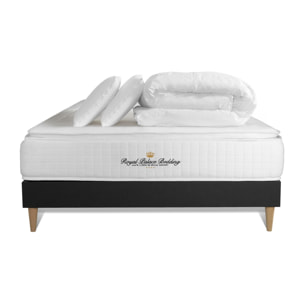 Pack George V + Sommier tapissier en kit cm d'épaisseur - Matelas à Ressorts ensachés et mémoire de forme de 28cm d'épaisseur