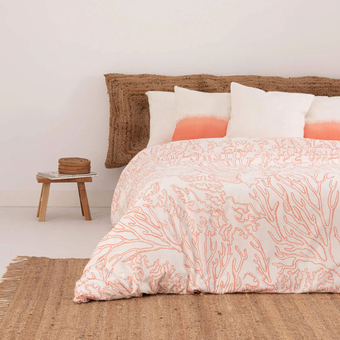 Housse de couette en 100% coton 157 fils Begur Corail