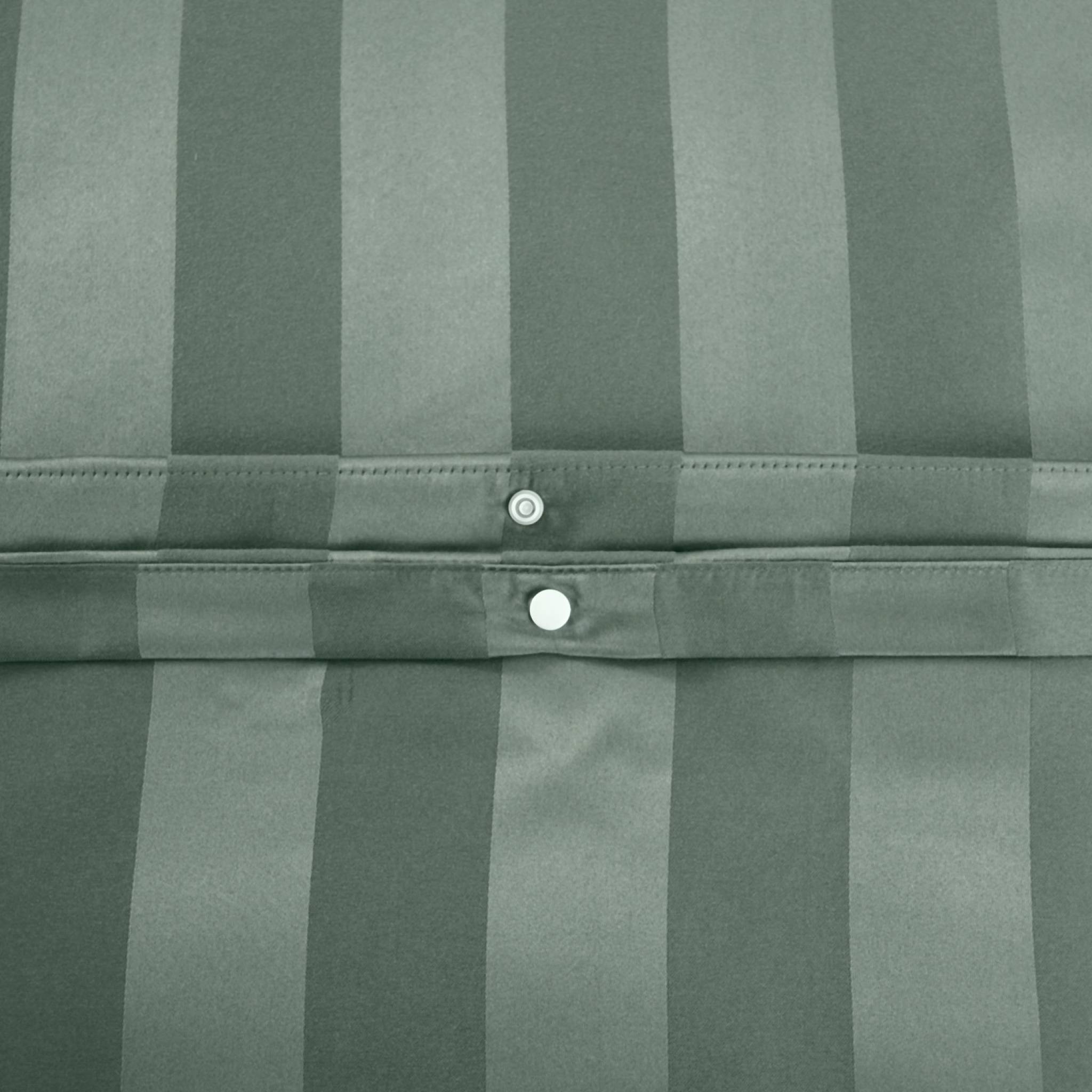 Parure de lit polyester effet satin fines rayures 2 places vert 240x220cm - Andréa