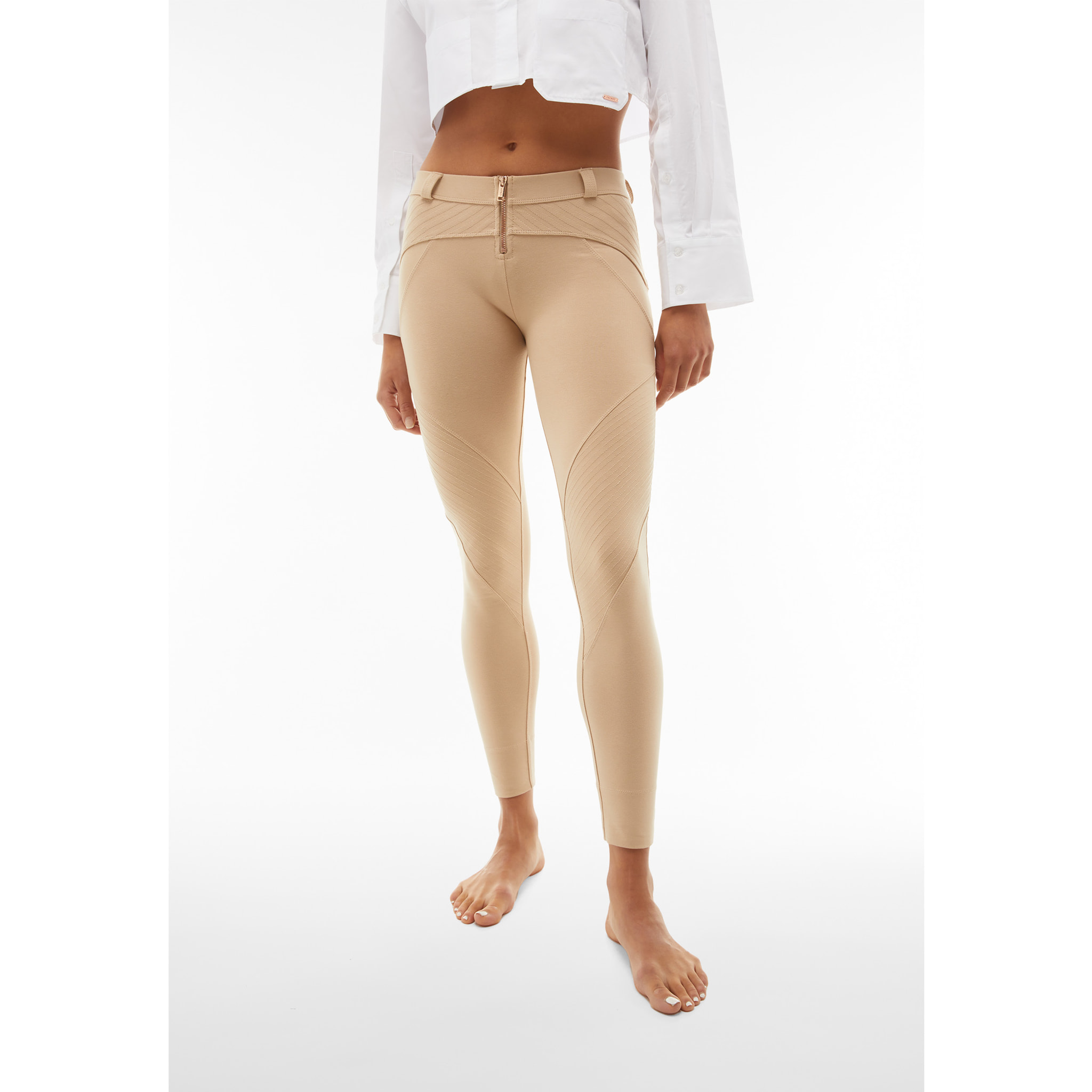 Pantaloni push up WR.UP® vita regular con inserti ribbed