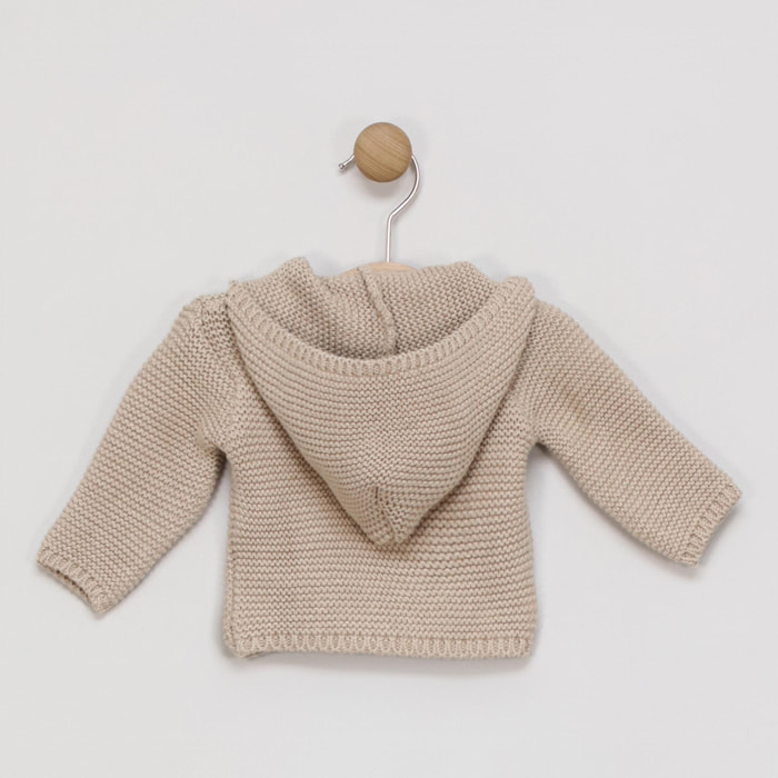 Cardigan con cappuccio colore sabbia