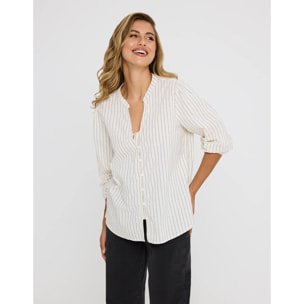 Camisa Manga Larga Rayas Off White - Tylus