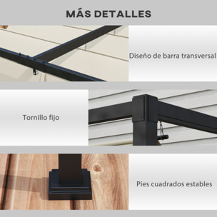 Pérgola 3x2 m Cenador de Jardín Pabellón de Diseño Elegante con Techo Retráctil de Poliéster con Recubrimiento Resistente Anti-UV Impermeable para Celebraciones Fiestas Bodas Crema