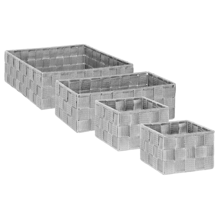 4 paniers bisauté "Lise" gris