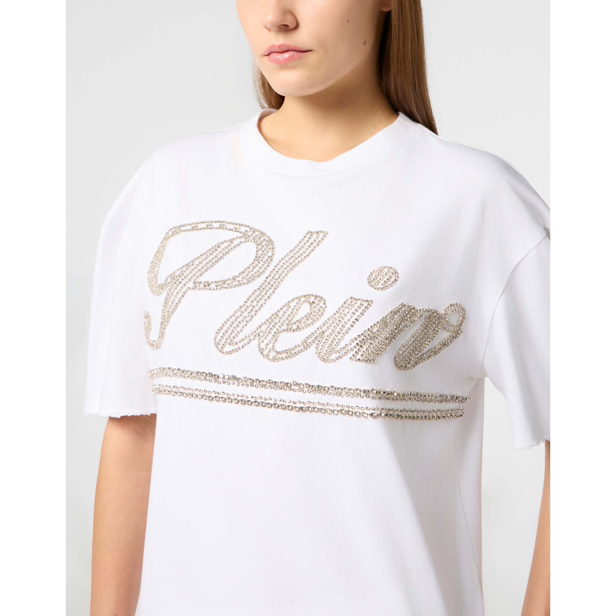 PHILIPP PLEIN Man Fit T-Shirt Strass Signature
