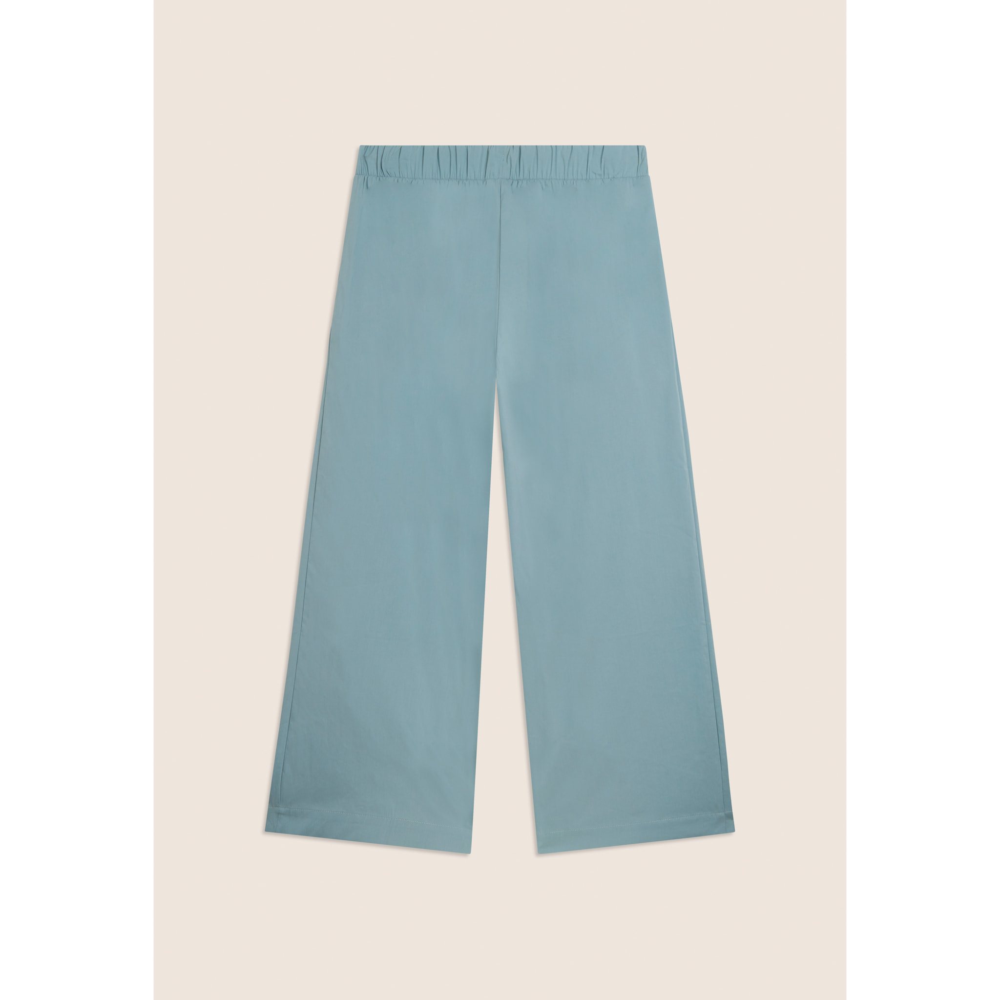 Pantaloni Cropped con Ricamo Floreale al Fondo