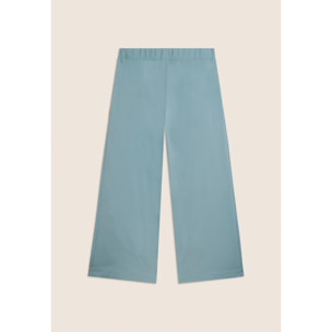 Pantaloni Cropped con Ricamo Floreale al Fondo
