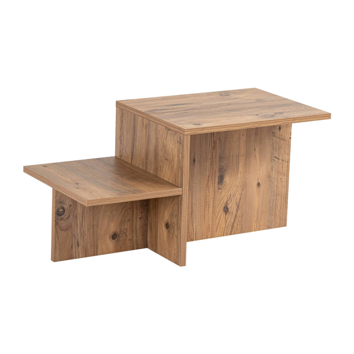 Tavolino da salotto Varian, Tavolo basso da caffè, Portariviste per divano, Ripiano da soggiorno, 80x40 h40 cm, Pino
